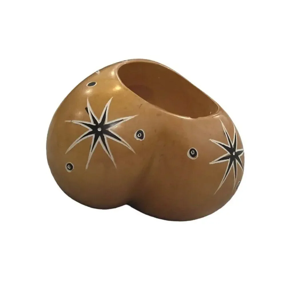 Hand Carved Soapstone Heat Tealight Candle Holder Dish Celestial Peace Love Vale